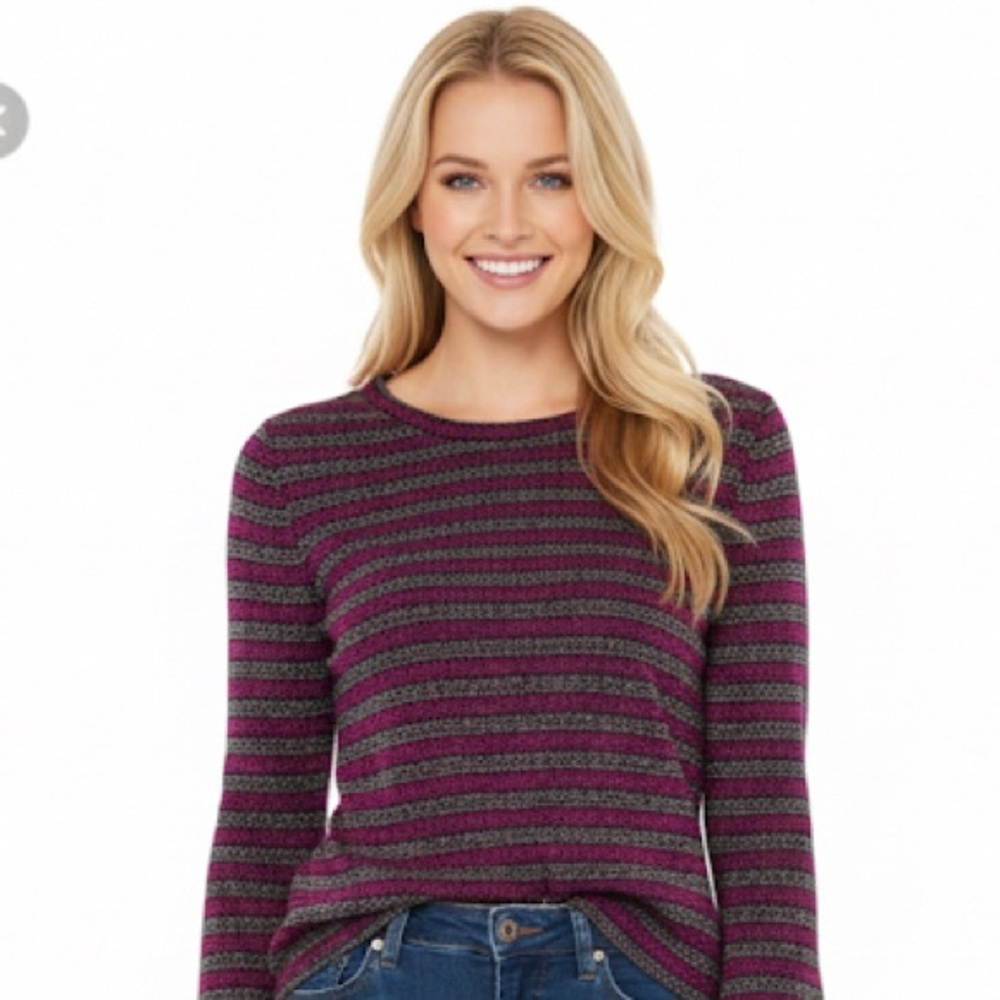 Twinkle size large juniors striped sparkly top